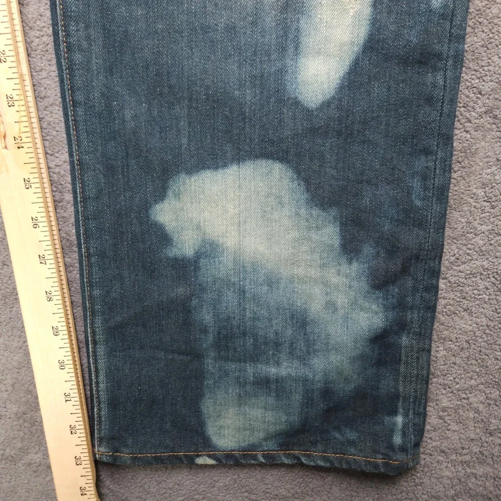 PRPS Men's Barracuda Jeans Mens 42x33 Straight Leg Dirty Bleached Wash Denim